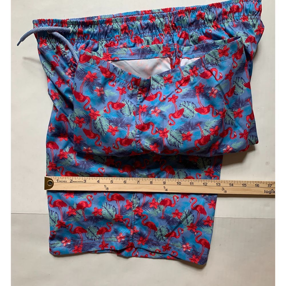 TailorByrd Pool Blue Flamingo size Medium Swim Trunks NWT - Picture 4 of 6